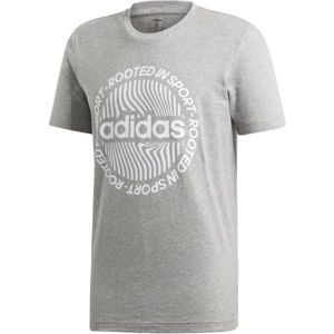 adidas CORE CIRCLED GRAPHIC TEE šedá S - Pánské tričko