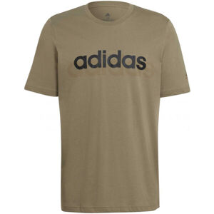 adidas LIN SJ T Pánské tričko, khaki, velikost M
