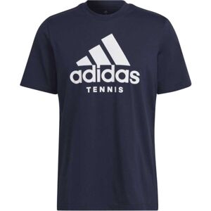 adidas TNS LOGO T Pánské tenisové tričko, tmavě modrá, velikost M