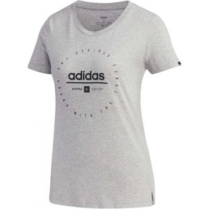 adidas W ADI CLOCK TEE Dámské tričko, Šedá,Černá, velikost XL
