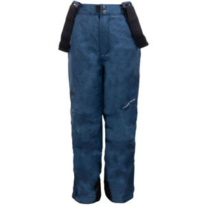 ALPINE PRO ERLO Dětské lyžařské kalhoty, Tmavě modrá,Bílá, velikost 152-158