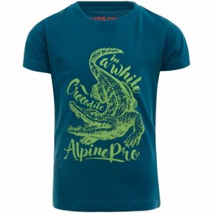 ALPINE PRO RUGGLO Chlapecké tričko, Modrá,Světle zelená, velikost 116-122