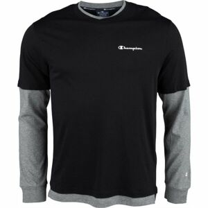 Champion LONG SLEEVE CREWNECK T-SHIRT Pánské triko s dlouhým rukávem, černá, veľkosť M