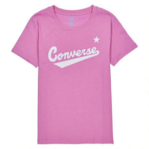 Converse WOMENS NOVA CENTER FRONT LOGO TEE Dámské tričko, růžová, velikost M