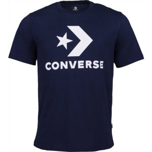 Converse STAR CHEVRON TEE Pánské tričko, Tmavě modrá,Bílá, velikost S