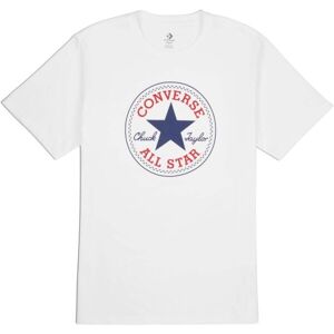 Converse STANDARD FIT CENTER FRONT CHUCK PATCH CORE TEE Unisexové tričko, bílá, velikost L