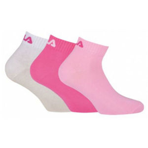Fila QUARTER PLAIN SOCKS 3P Ponožky, Růžová,Bílá, velikost 35-38