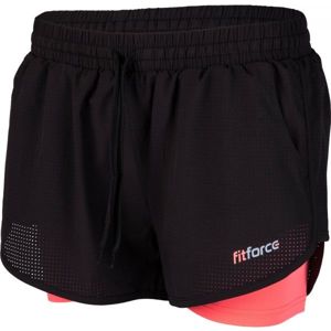 Fitforce CRISTAL Dámské šortky s vnitřními šortkami, černá, velikost L
