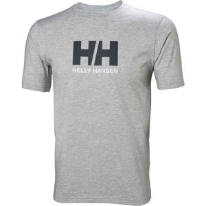 Helly Hansen LOGO T-SHIRT Pánské triko, Šedá,Bílá,Černá, velikost M