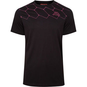 Kappa LOGO AREBO Pánské tričko, Černá,Růžová, velikost L