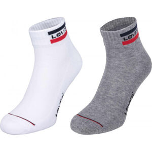Levi's MID CUT SPRTWR LOGO 2P Ponožky, bílá, veľkosť 43-46
