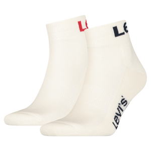Levi's MID CUT SPORT LOGO 2P Unisexové ponožky, bílá, velikost 35/38