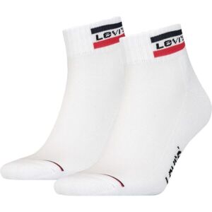 Levi's MID CUT SPRTWR LOGO 2P Ponožky, bílá, veľkosť 35-38