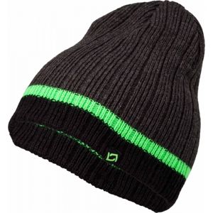 Lewro AERODACTYL Chlapecká pletená čepice, Tmavě šedá,Černá,Světle zelená, velikost 10-15