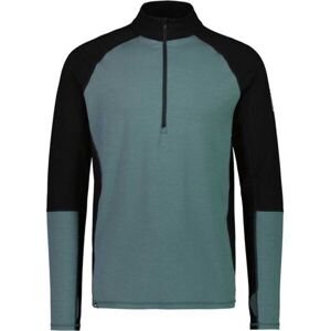 MONS ROYALE OLYMPUS HALF ZIP Pánské technické merino triko, tmavě zelená, velikost XL