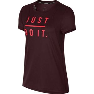 Nike RUN TOP SS GX JDI vínová XL - Dámské běžecké triko
