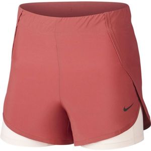 Nike FLX 2IN1 SHORT WOVEN W Dámské šortky, Růžová,Bílá, velikost S