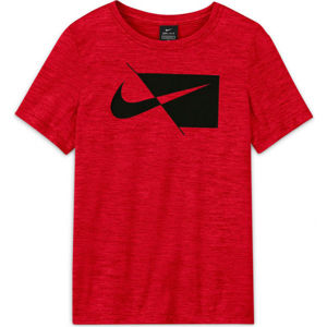 Nike DRY HBR SS TOP B Chlapecké tréninkové tričko, Červená,Černá, velikost L