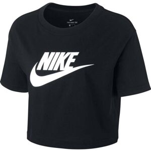 Nike NSW TEE ESSNTL CRP ICN FTR W Dámské tričko, černá, velikost XS