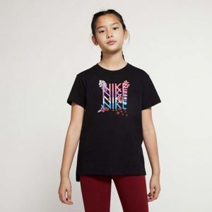 Nike NSW TEE DPTL SUPER GIRL WILD Dívčí tričko, Černá,Mix, velikost S