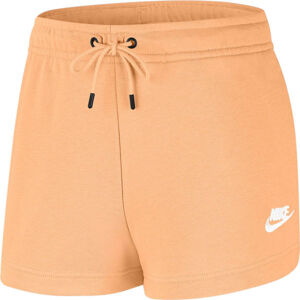 Nike NSW ESSNTL SHORT FT W Dámské sportovní šortky, Oranžová,Bílá, velikost L