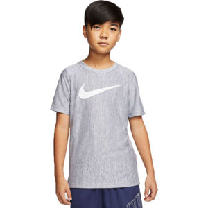 Nike CORE SS PERF TOP HTHR B Chlapecké tréninkové tričko, Šedá,Bílá, velikost M