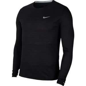 Nike DRI-FIT MILER Pánské běžecké triko s dlouhým rukávem, Černá,Šedá, velikost L