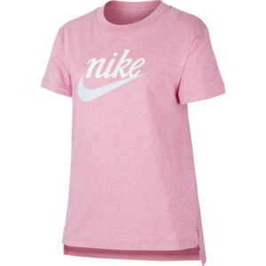 Nike NSW TEE DPTL SCRIPT FUTURA G růžová M - Dívčí tričko