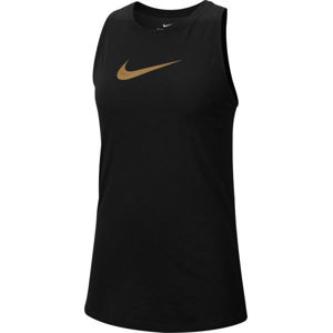 Nike DRY TANK SLUB ICON CLA W Dámské tréninkové tílko, Černá,Zlatá, velikost