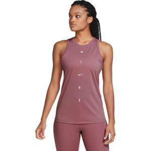 Nike DRY TANK DB GET FIT W Dámské tréninkové tričko, Růžová,Bílá, velikost XL