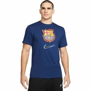 Nike FC BARCELONA CREST Pánské fotbalové tričko, tmavě modrá, veľkosť XL