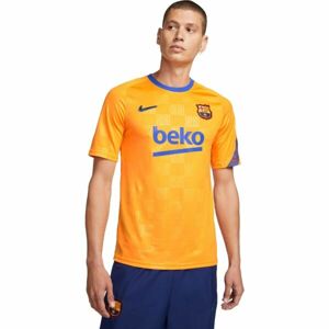 Nike FCB M NK DF TOP SS PM Pánské fotbalové tričko, oranžová, velikost XXL