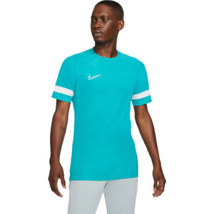 Nike DRI-FIT ACADEMY Pánské fotbalové tričko, Tyrkysová,Bílá, velikost XL