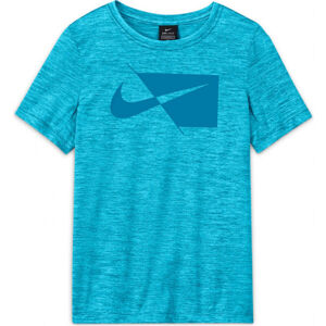 Nike DRY HBR SS TOP B Chlapecké tréninkové tričko, Tyrkysová, velikost M