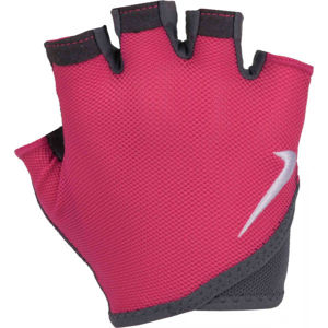 Nike ESSANTIAL FIT GLOVES Dámské fitness rukavice, Růžová,Tmavě šedá,Bílá, velikost