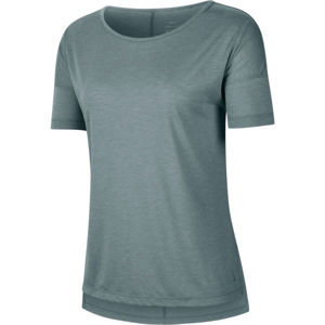 Nike SHORT-SLEEVE YOGA TRAINING TOP Dámské tričko na jógu, Zelená, velikost XL
