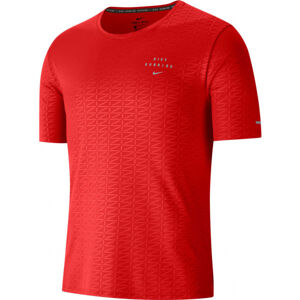 Nike MILER RUN DIVISION Pánské běžecké tričko, Červená,Šedá, velikost S