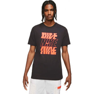 Nike SPORTSWEAR TEE Pánské tričko, Černá,Oranžová, velikost