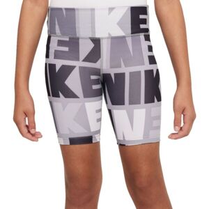 Nike DF ONE BKE SHRT LOGO PRNT Dívčí elastické šortky, šedá, velikost L