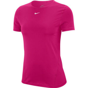 Nike NP 365 TOP SS ESSENTIAL W Dámské tričko, Růžová, velikost L