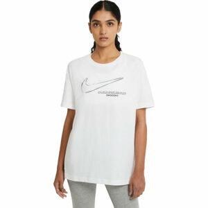 Nike NSW TEE BOY SWOOSH W Dámské tričko, Bílá,Černá, velikost XL