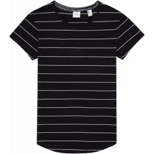 O'Neill LW STRIPE LOGO T-SHIRT Dámské triko, Černá,Bílá, velikost XS