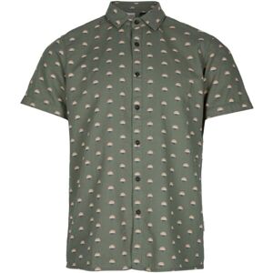 O'Neill AOP CHAMBRAY SHIRT Pánská košile s krátkým rukávem, khaki, velikost XXL