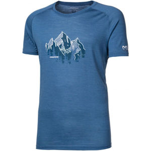 PROGRESS TASMAN Pánské triko z Merino vlny, modrá, veľkosť M