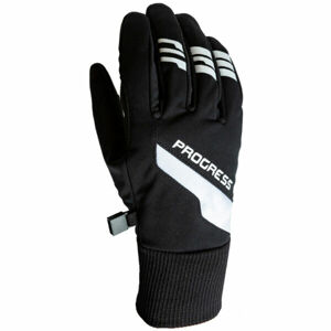 Progress XC GLOVES Zimní zateplené běžkařské rukavice, Černá,Bílá, velikost XL