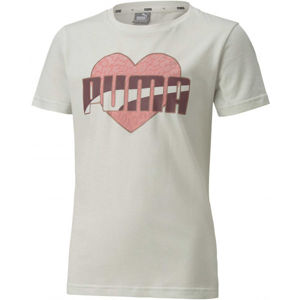 Puma ALPHA TEE G Dívčí volnočasové triko, Bílá,Mix, velikost 128