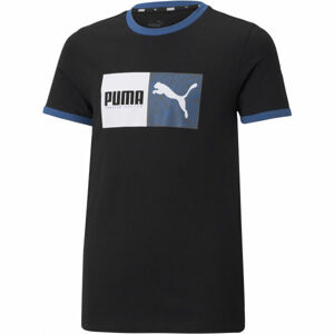 Puma ALPHA TEE Chlapecké sportovní triko, Černá,Bílá,Modrá, velikost 140