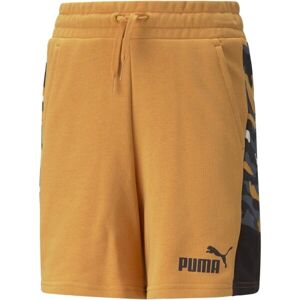 Puma ESS+CAMO SHORTS TR B DESERT CLAY Dětské sportovní šortky, oranžová, velikost 164