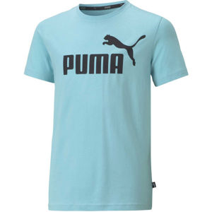 Puma ESS LOGO TEE B Chlapecké triko, Světle modrá,Černá, velikost 140