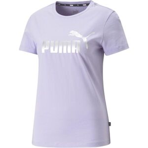 Puma ESS+ METALLIC LOGO TEE Dámské tričko, fialová, velikost M